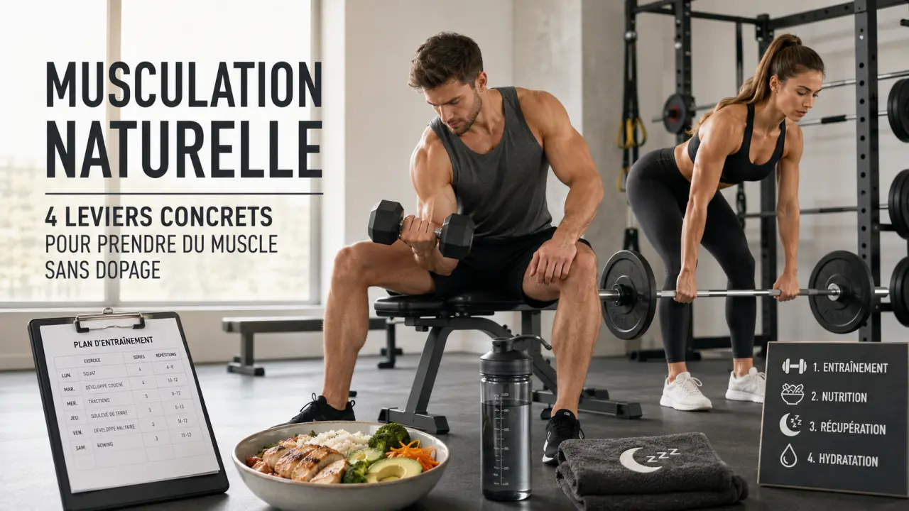Bodybuilding naturel : 4 leviers concrets pour prendre du muscle sans dopage