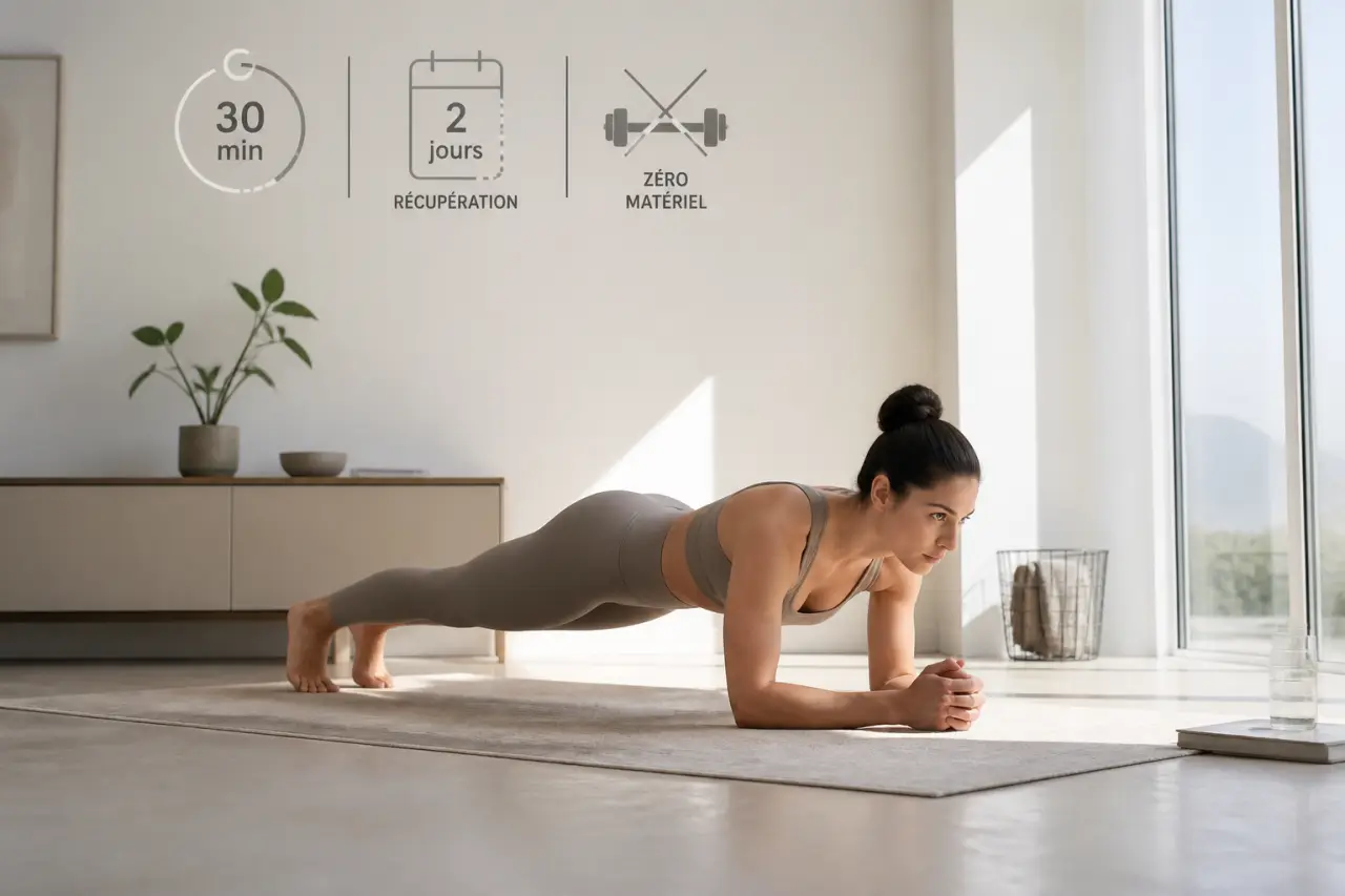 Routine de renforcement musculaire : 30 min, 2 jours de récupération et zéro matériel
