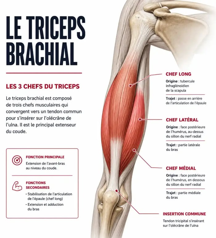 Anatomie des triceps pour exercice pour triceps maison